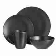 Matt Dinner Set 12pce Black