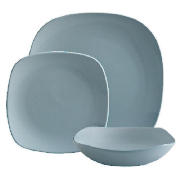 Mono square Dinnerware Set 12 piece, Blue