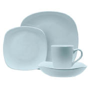 Mono square Dinnerware Set 16 piece, Blue