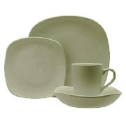 Mono square Dinnerware Set 16 piece, Green