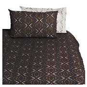 Tesco Ogee Dot Single Duvet Set, Cream/choc