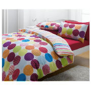 Painted Bright Spot Duvet Set Double, Multi