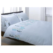 tesco Petri Embroidered Duvet Set Double, White