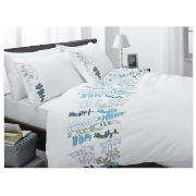 Tesco Petri Embroidered Duvet Set Kingsize, White