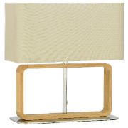 tesco Rectangular Cut Out Lamp In Wood