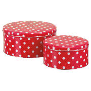 Tesco Red Spot Cake Tin 2 Piece