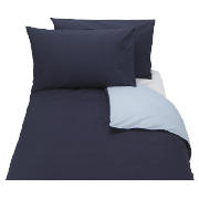 Tesco Reversible Double Duvet Set, Midnight/Powder