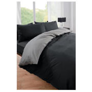 Reversible Duvet Set Kingsize, Black &