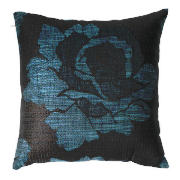 Rose Jaquard Cushion , Teal