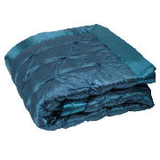 tesco Satin Bedspread Double/ King, Teal 200x220cm