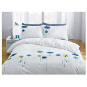 tesco Scandi Embroidered Duvet Set Kingsize, White