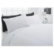 Tesco Scribble Embroidereddouble Duvet Set, White