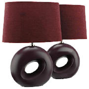 Tesco Set of 2 Calypso Table Lamp, Plum