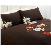 tesco Stitched Floral Embroidered Duvet Set