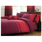 Tesco Texas Embroidered Duvet Set Double, Plum