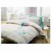 Tesco Tilly Embroidered Kingsize Duvet Set, Ivory