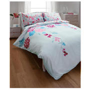 tesco Traily Bloom Print Duvet Set Double, Pastel