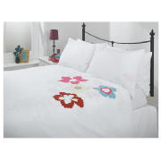 Tesco Tropical Applique Duvet Set Kingsize, White