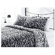 Tesco Zebra Print Duvet Set Double, Black