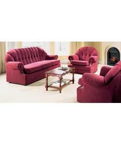 3 Piece Reclining Chair Suite - Burgundy