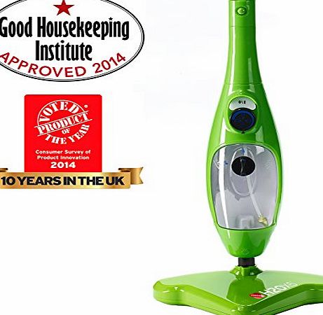 H2O H20 Mop X5 5 in 1 Portable Steam Mop Multi Purpose Floor & Window Cleaner Carpet Steamer Garment Upholstery Oven Hob Steamer Upright & Hand Held Steamer Steam Jet (Red)