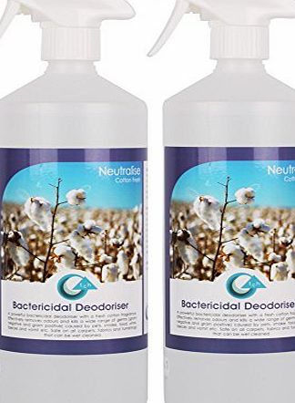 The Chemical Hut 2 Pack of Clean Cotton Carpet, Kennel amp; Upholstery Deodoriser- Kills Germs amp; Odours Caused By Pets, Feaces, Urine