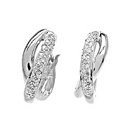 9K White Gold Diamond Crossover Earrings (0.25ct)