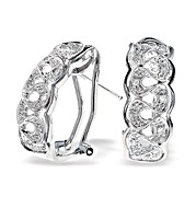 9K White Gold Diamond Detail Earrings