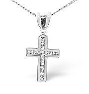 Cross Pendant 0.25CT Diamond 9K White Gold