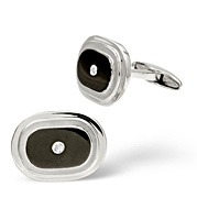 The Diamond Store.co.uk Cufflinks 0.02CT Diamond 9K White Gold