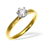 LOW SET CHLOE 18KY DIAMOND SOLITAIRE RING 0.33CT PK