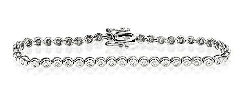 Tennis Bracelet 0.50CT Diamond 9K White Gold