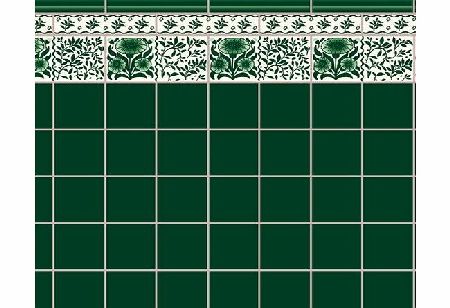 The Dolls House Emporium Green Oreton Tile Paper