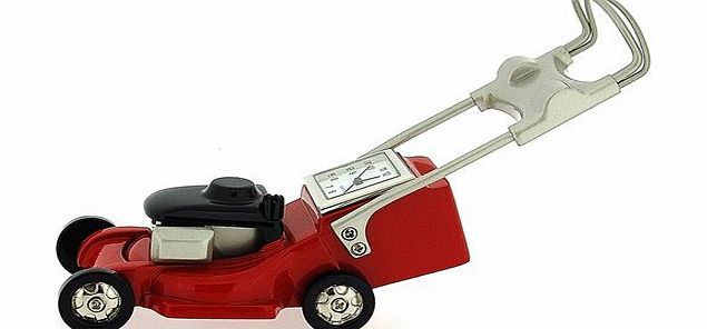 The Emporium Miniature Clocks Miniature Lawn Mower Novelty Red Black amp; Silver Ornamental Collectors Clock 0126