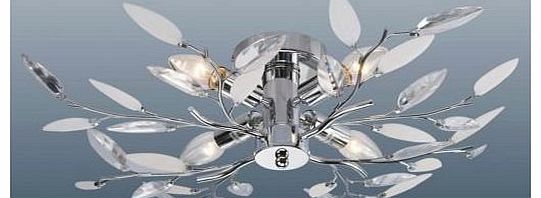 The Shade Boutique Willow 4 Light Semi Flush Chrome Ceiling Light