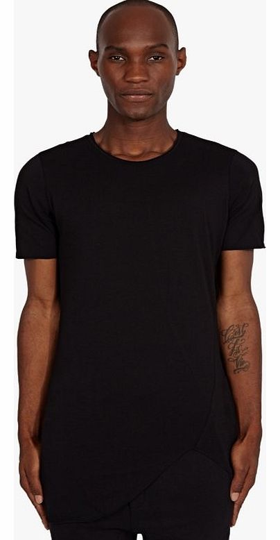 Mens Black Raw-Edge T-Shirt tho2209blkm