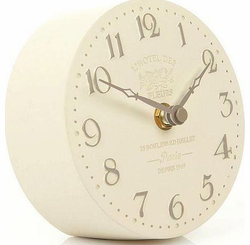 Thomas Kent Hotel Fleurs Mantel Clock Finish: Creme