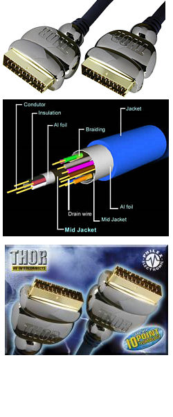 Thor 1.5m Scart Lead by Philex (International Shipping)