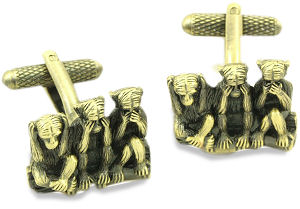 Three Monkeys Cufflinks