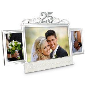 THREE Photo 25th Our Anniversary Photo Frame