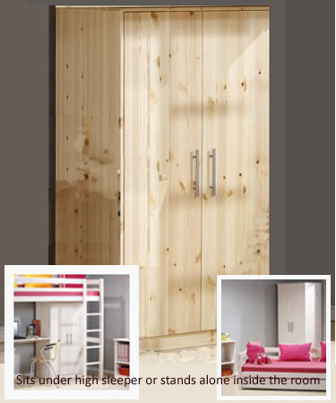 Lowrobe Wardrobe In Pine Or Whitewash