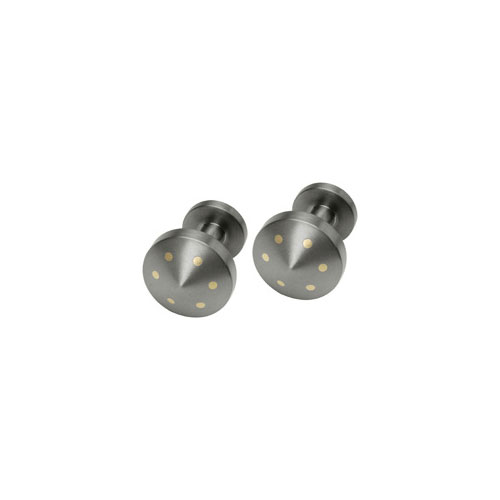 Ti2 Titanium Cone Shape Cufflinks in Titanium with 18 Carat Yellow Gold Inlay by Ti2