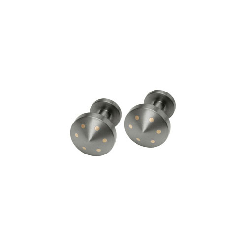 Ti2 Titanium Cone Shape Cufflinks in Titanium with 9 Carat Rose Gold Inlay by Ti2