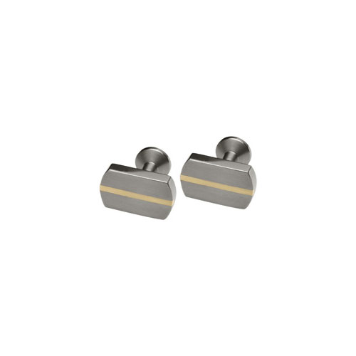 Ti2 Titanium Cufflinks in Titanium with 18 Carat Yellow Gold Inlay by Ti2