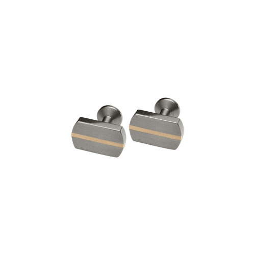 Ti2 Titanium Cufflinks in Titanium with 9 Carat Rose Gold Inlay by Ti2