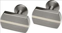 Ti2 Titanium Rectangular Titanium Cufflinks with White Line