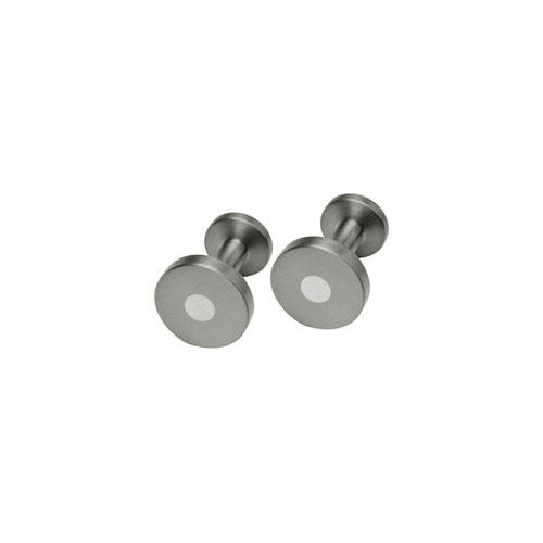 Ti2 Titanium Round Cufflinks in Titanium with Silver Inlay by Ti2