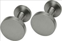 Ti2 Titanium Round Flat Titanium Cufflinks by Ti2