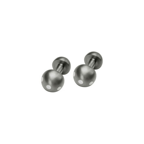 Ti2 Titanium Rounded Titanium Cufflinks With Silver Inlay by Ti2