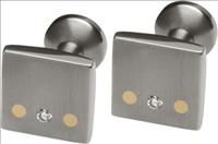 Ti2 Titanium Square Titanium and Diamond Cufflinks with Dots